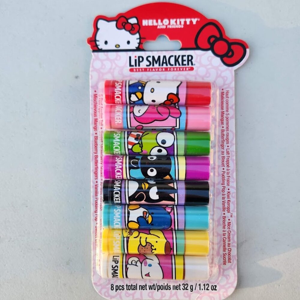 NEW Lip Smacker Sanrio Hello Kitty 8-Piece Flavored Lip Balm My Melody Little Tw